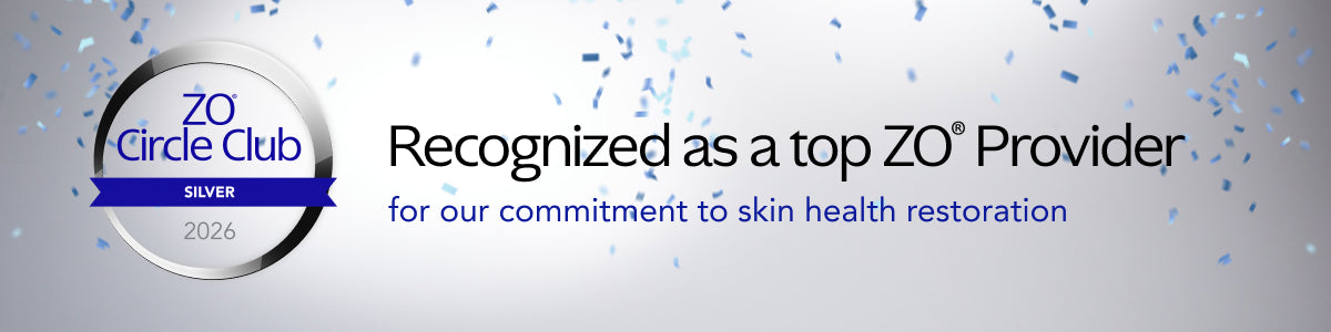 ZO Circle Club Silver 2026 badge on a light gray background with text about skin health restoration.