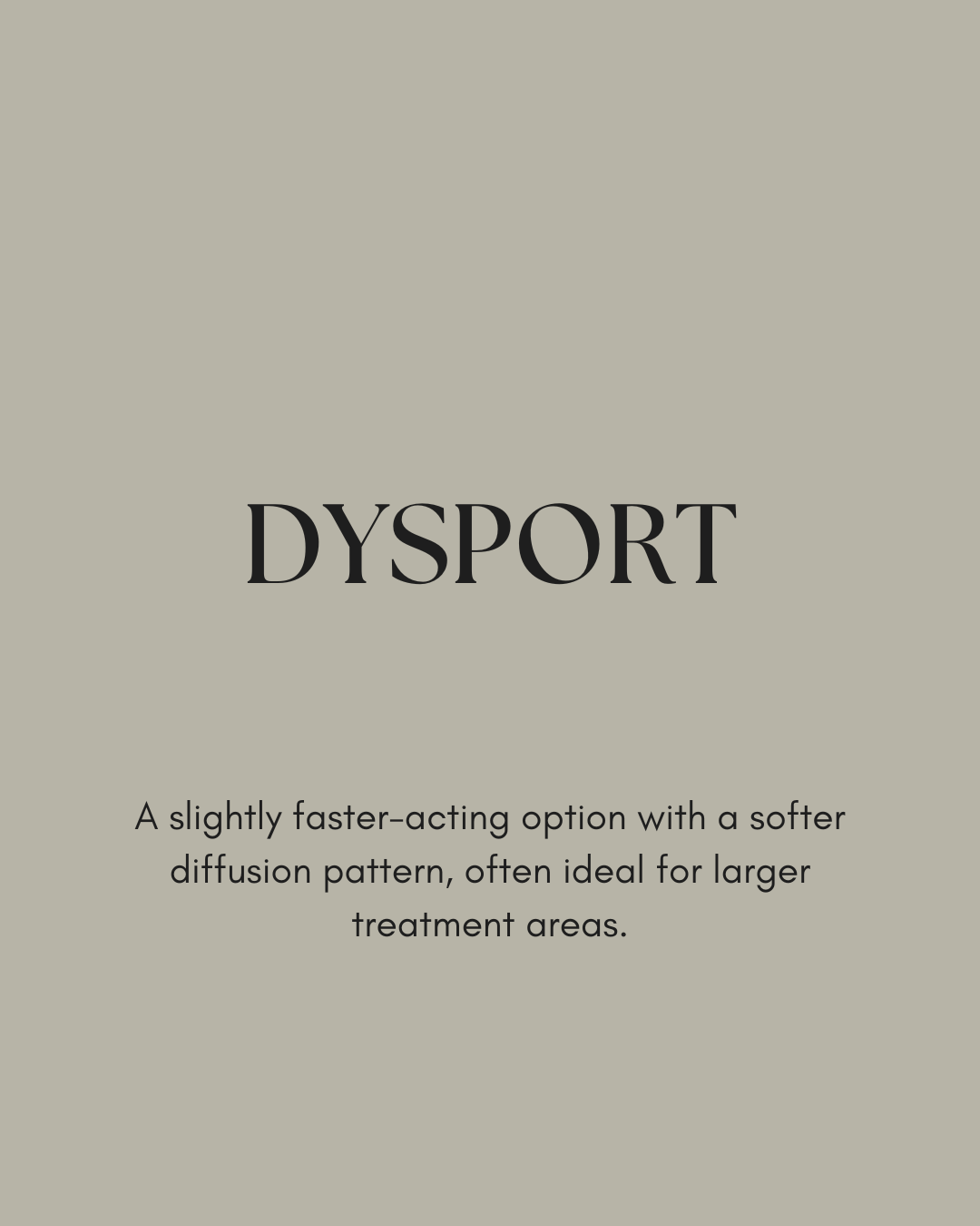 Text on a beige background describing 'DYSPORT' with its properties.