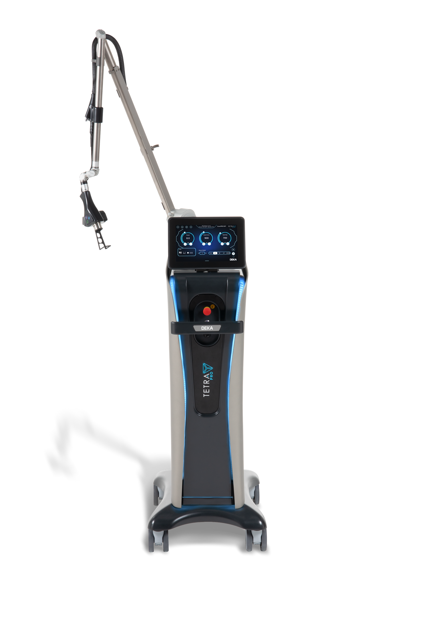 TETRA machine with a long handle on a white background